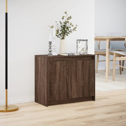 LED-Sideboard Braun Eichen-Optik 72x34x61 cm Holzwerkstoff