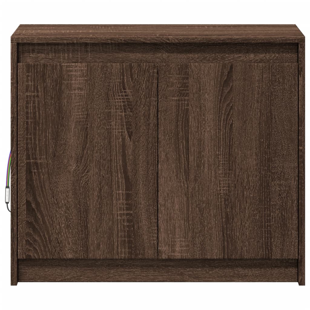 LED-Sideboard Braun Eichen-Optik 72x34x61 cm Holzwerkstoff