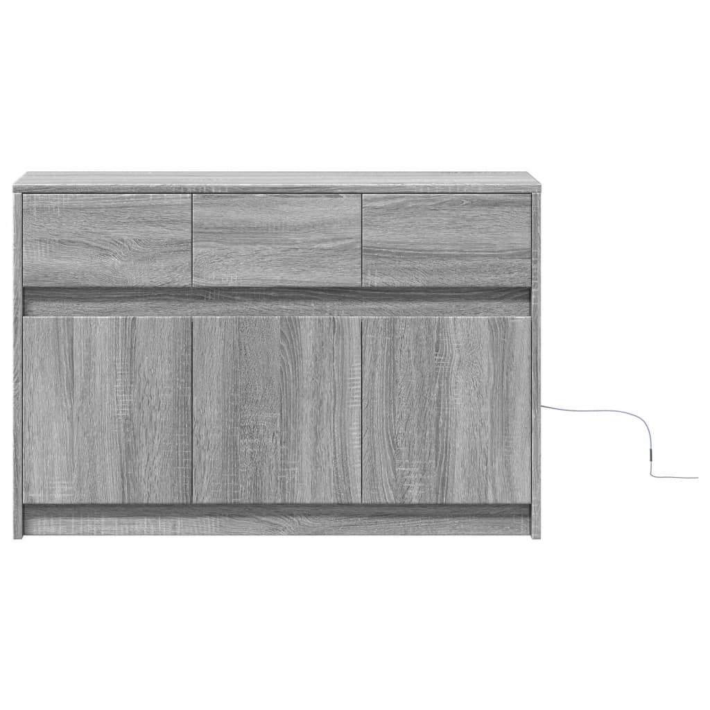 TV-Schrank mit LED-Beleuchtung Grau Sonoma 91x34x61 cm