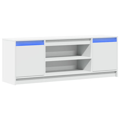 TV-Schrank mit LED-Beleuchtung Weiß 139,5x34x50cm Holzwerkstoff