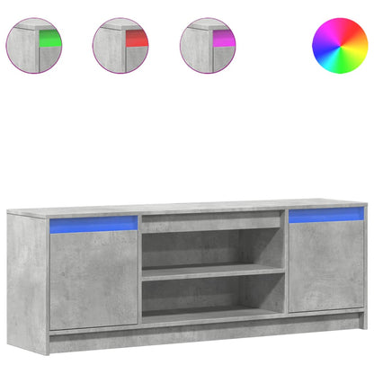 TV-Schrank mit LED-Beleuchtung Betongrau 139,5x34x50 cm