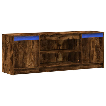 TV-Schrank mit LED-Beleuchtung Räuchereiche 139,5x34x50 cm