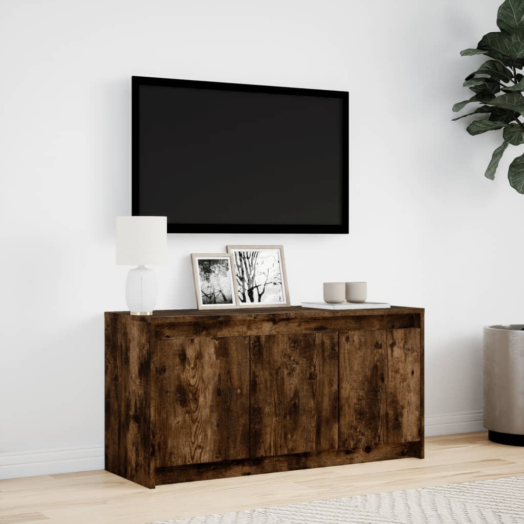 TV-Schrank mit LED-Beleuchtung Räuchereiche 100x34x50 cm