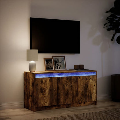 TV-Schrank mit LED-Beleuchtung Räuchereiche 100x34x50 cm