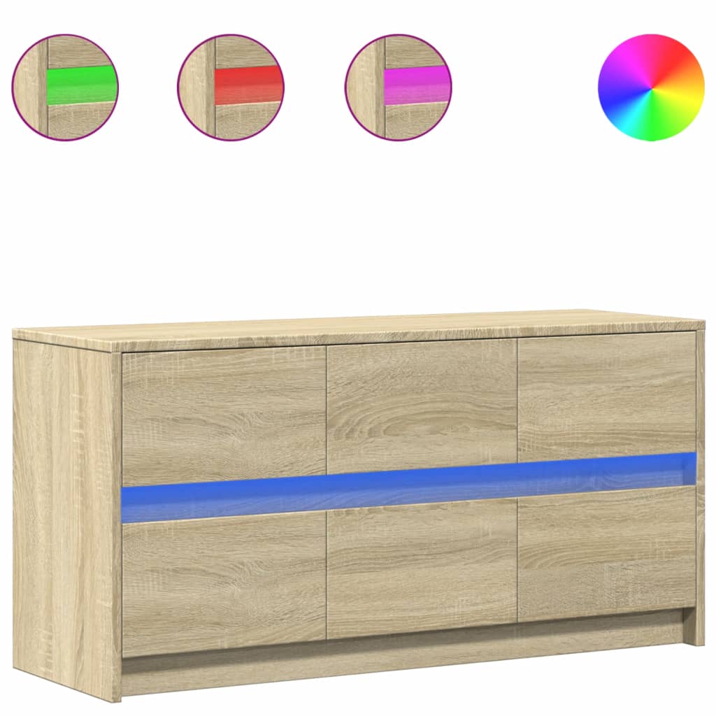 TV-Schrank mit LED-Beleuchtung Sonoma-Eiche 100x34x50 cm