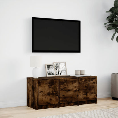 TV-Schrank LED Räuchereiche 97x34x40 cm Holzwerkstoff