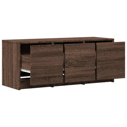 TV-Schrank LED Braun Eichen-Optik 97x34x40 cm Holzwerkstoff