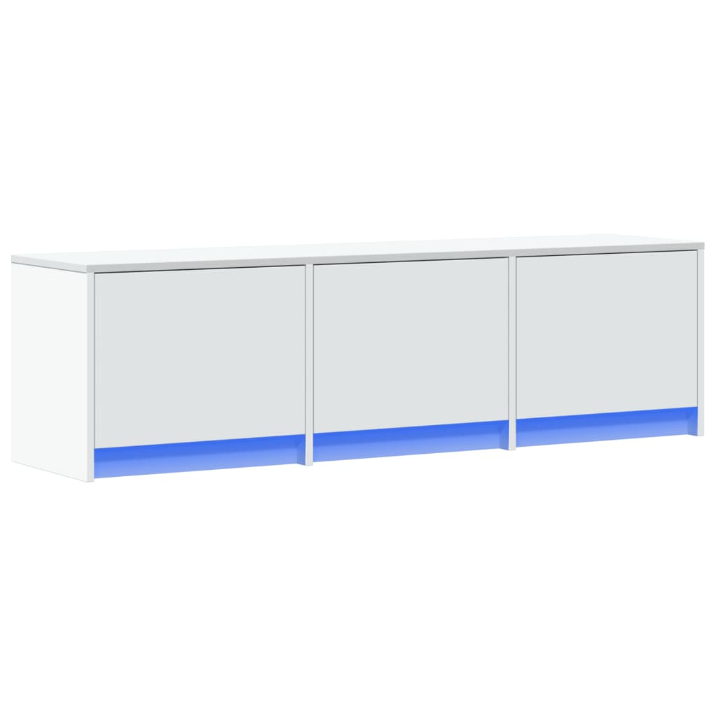 TV-Schrank mit LED-Beleuchtung Weiß 140x34x40 cm Holzwerkstoff