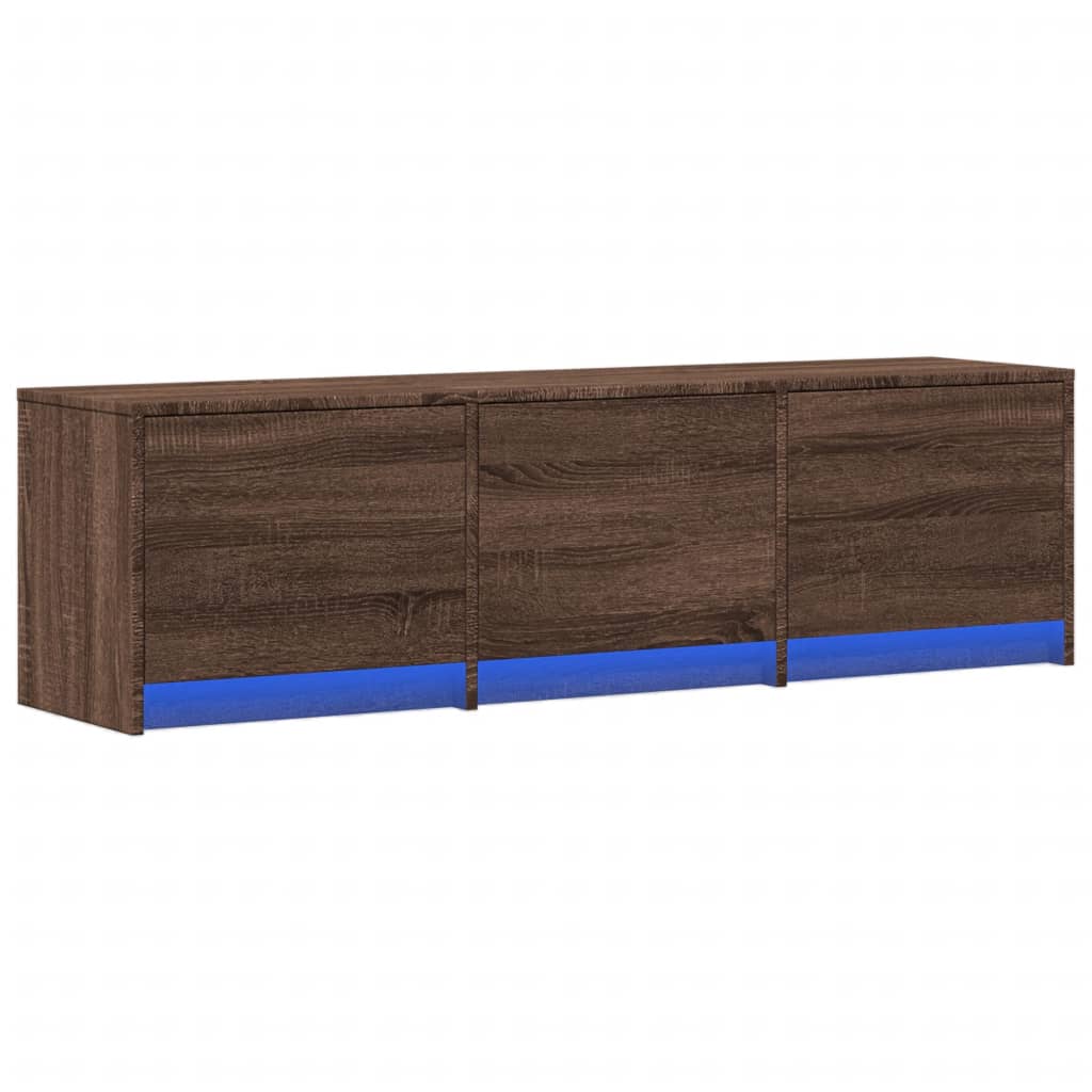 TV-Schrank LED Braun Eichen-Optik 140x34x40 cm Holzwerkstoff