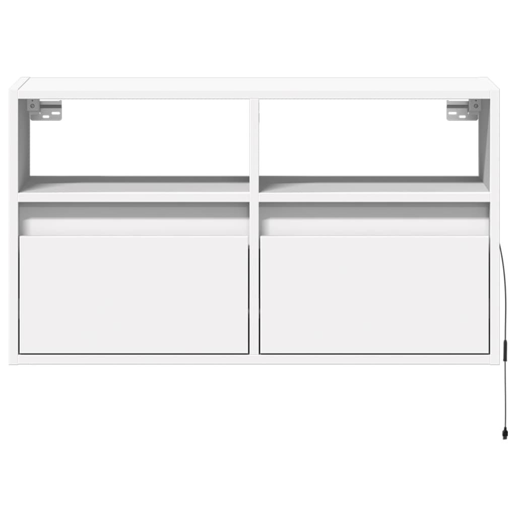 TV-Wandschrank mit LED-Beleuchtung Weiß 80x31x45 cm