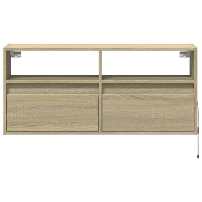 TV-Wandschrank mit LED-Beleuchtung Sonoma-Eiche 100x31x45 cm