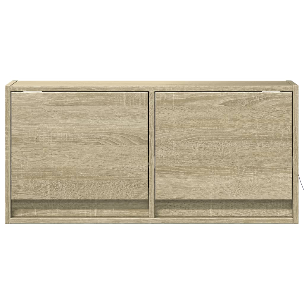 TV-Wandschrank mit LED-Beleuchtung Sonoma-Eiche 80x31x38 cm