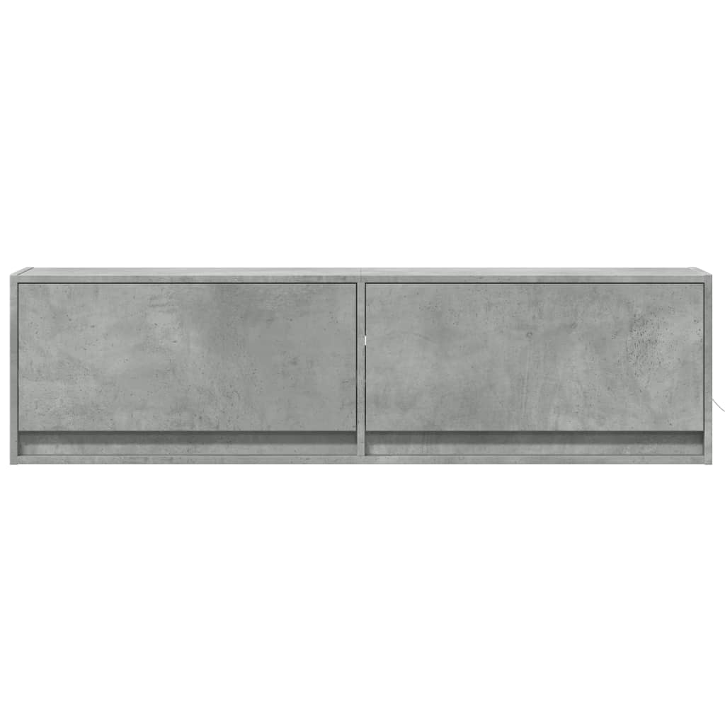 TV-Wandschrank mit LED-Beleuchtung Betongrau 140x31x38 cm