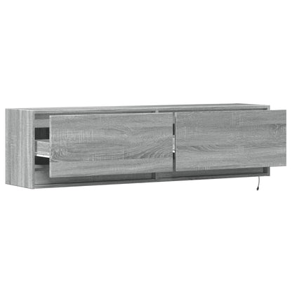 TV-Wandschrank mit LED-Beleuchtung Grau Sonoma 140x31x38 cm