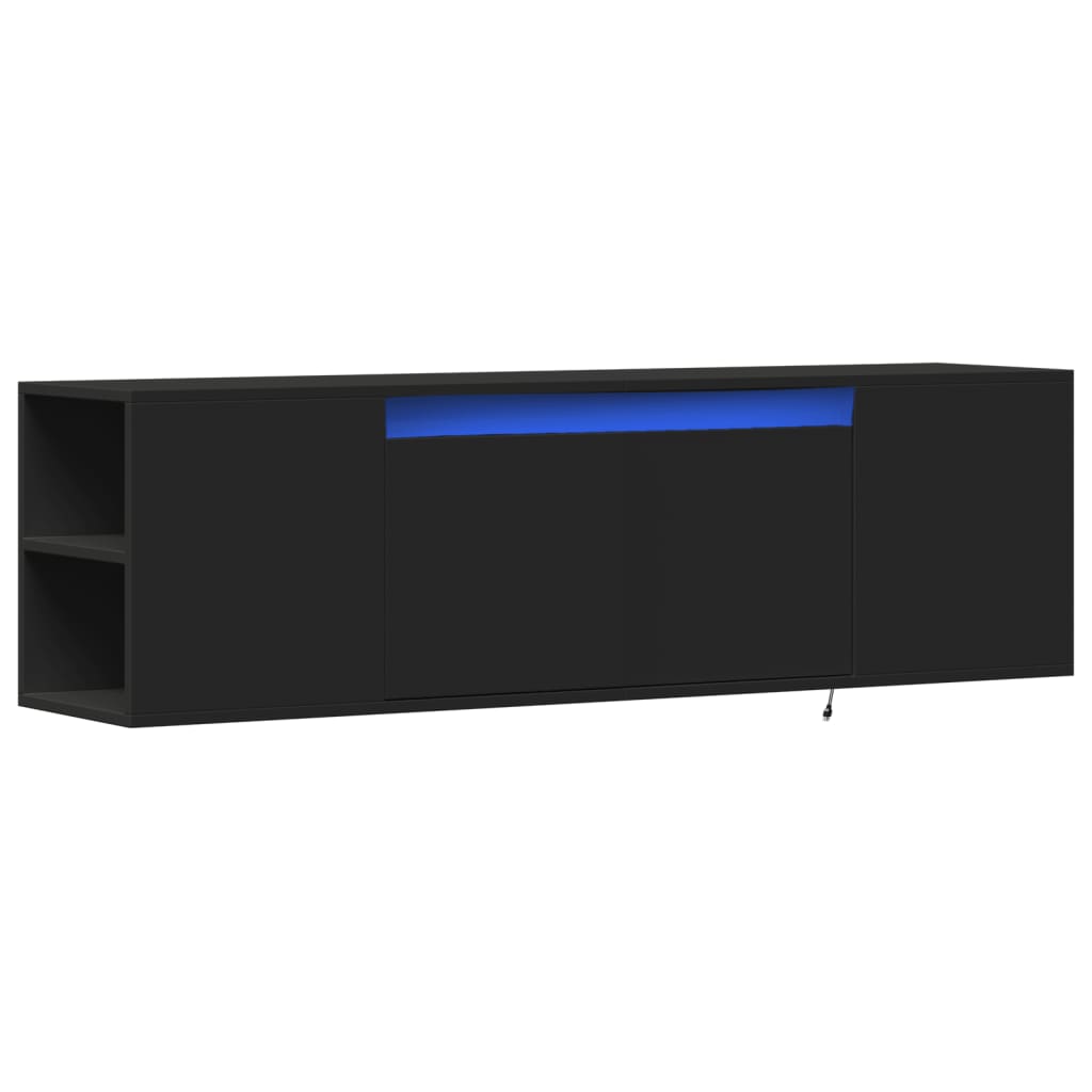 TV-Wandschrank mit LED-Beleuchtung Schwarz 135x31x39,5 cm