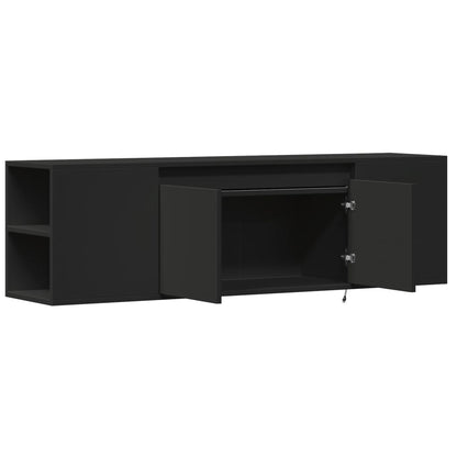 TV-Wandschrank mit LED-Beleuchtung Schwarz 135x31x39,5 cm