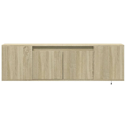 TV-Wandschrank mit LED-Beleuchtung Sonoma-Eiche 135x31x39,5 cm