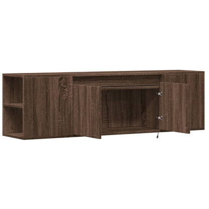 TV-Wandschrank mit LED-Beleuchtung Eichen-Optik 135x31x39,5 cm