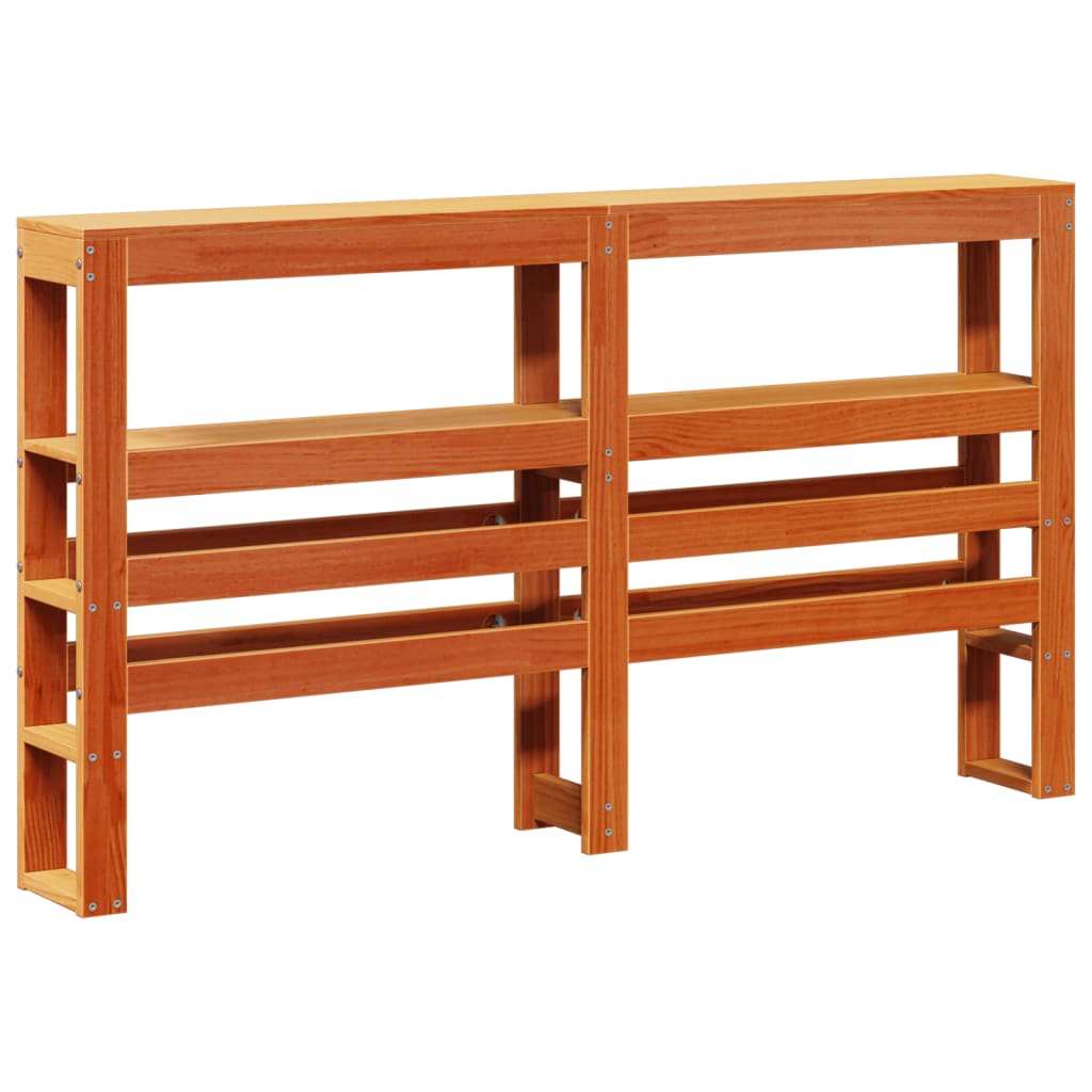 Bettgestell mit Kopfteil ohne Matratze Wachsbraun 135x190 cm