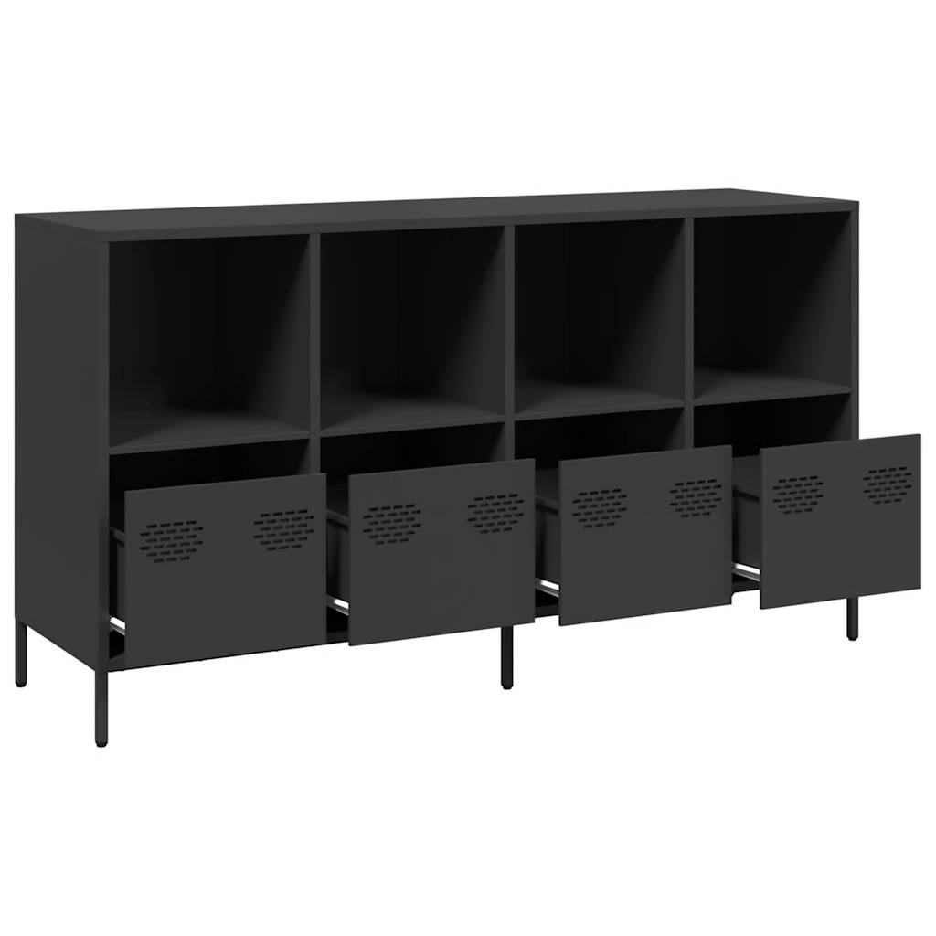 Sideboard Schwarz 135x39x73,5 cm Kaltgewalzter Stahl