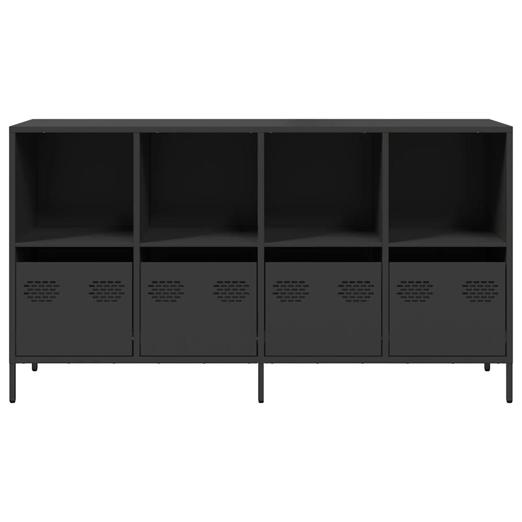 Sideboard Schwarz 135x39x73,5 cm Kaltgewalzter Stahl