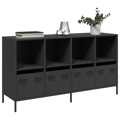 Sideboard Schwarz 135x39x73,5 cm Kaltgewalzter Stahl