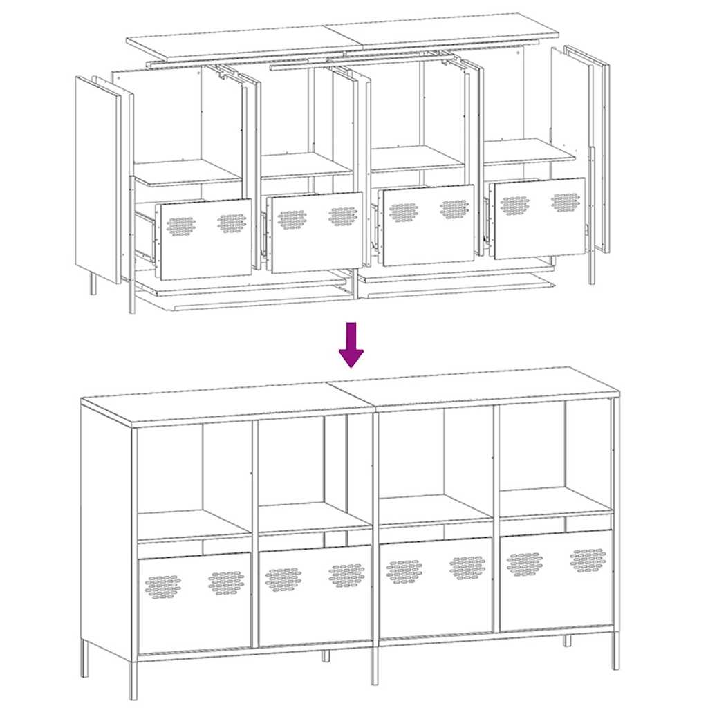 Sideboard Rosa 135x39x73,5 cm Kaltgewalzter Stahl