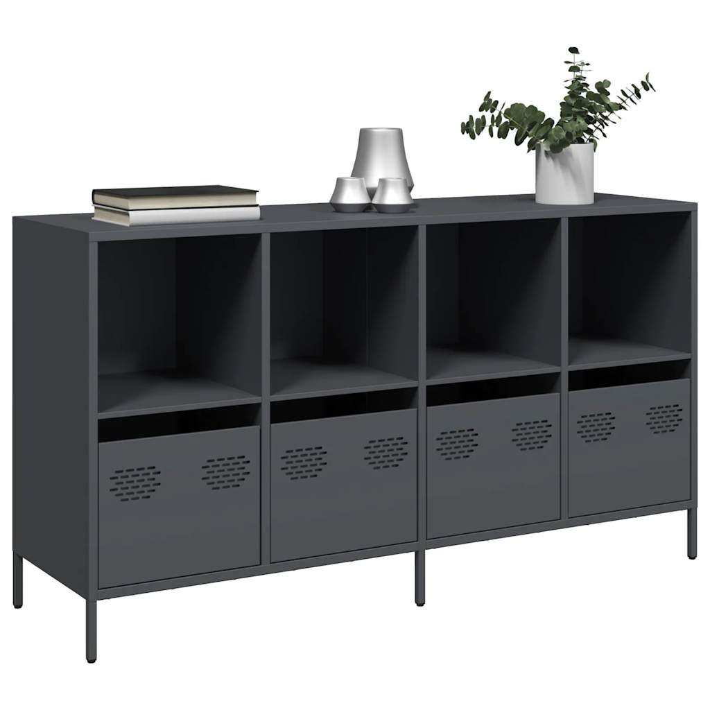 Sideboard Anthrazit 135x39x73,5 cm Kaltgewalzter Stahl