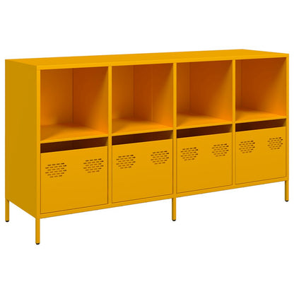 Sideboard Senfgelb 135x39x73,5 cm Kaltgewalzter Stahl