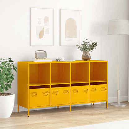 Sideboard Senfgelb 135x39x73,5 cm Kaltgewalzter Stahl