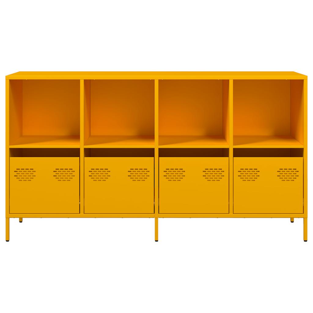 Sideboard Senfgelb 135x39x73,5 cm Kaltgewalzter Stahl