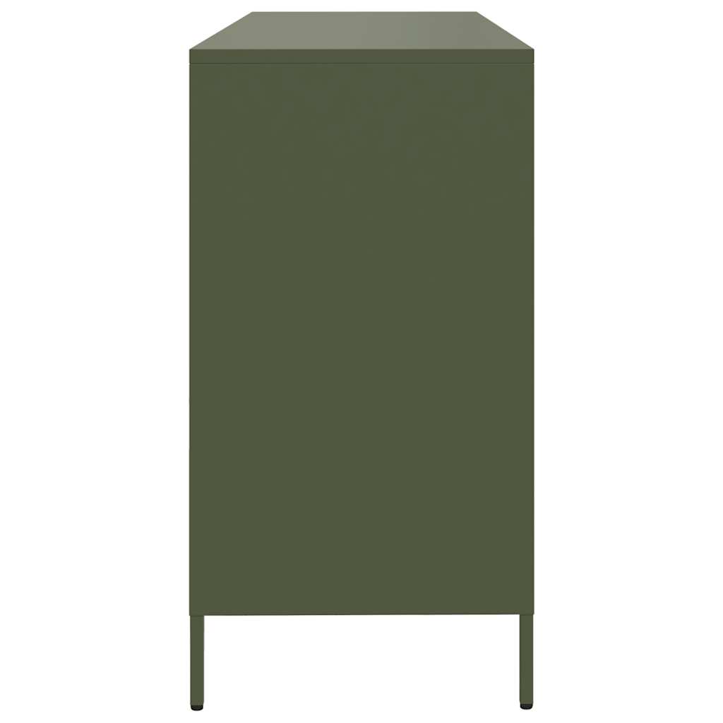 Sideboard Olivgrün 135x39x73,5 cm Kaltgewalzter Stahl