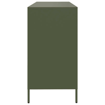 Sideboard Olivgrün 135x39x73,5 cm Kaltgewalzter Stahl