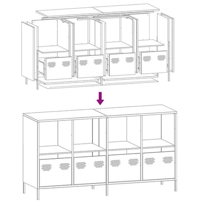 Sideboard Olivgrün 135x39x73,5 cm Kaltgewalzter Stahl