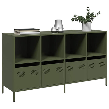 Sideboard Olivgrün 135x39x73,5 cm Kaltgewalzter Stahl