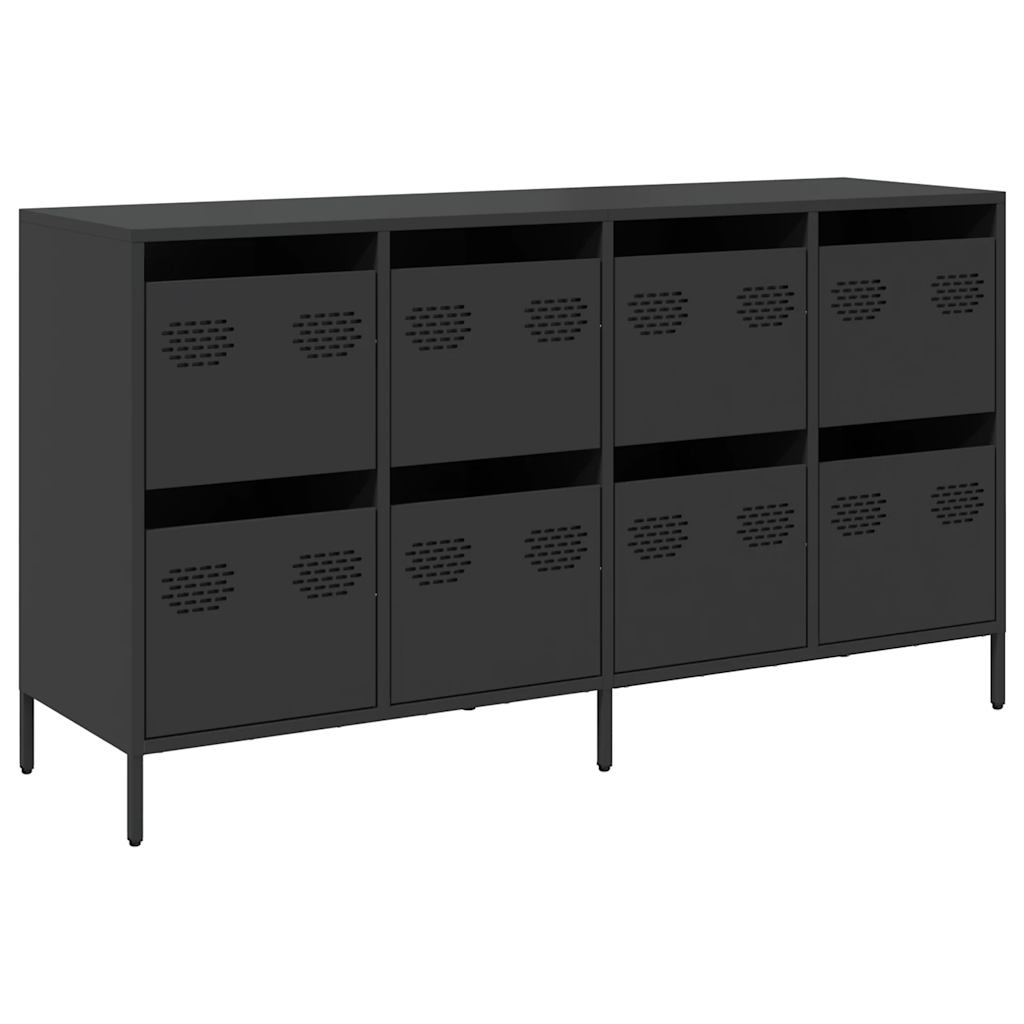 Sideboard Schwarz 135x39x73,5 cm Kaltgewalzter Stahl