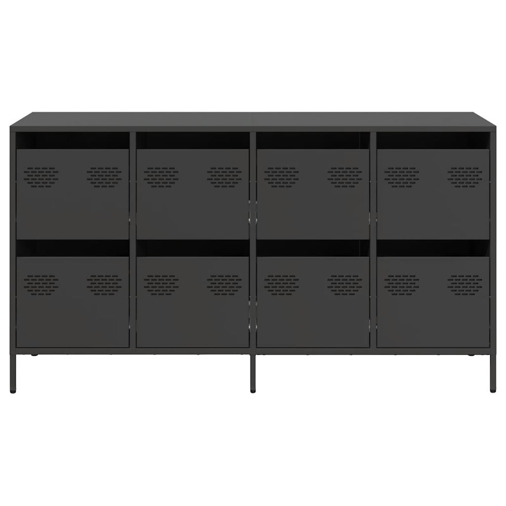 Sideboard Schwarz 135x39x73,5 cm Kaltgewalzter Stahl