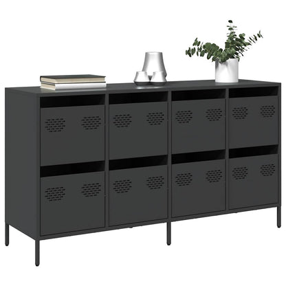 Sideboard Schwarz 135x39x73,5 cm Kaltgewalzter Stahl