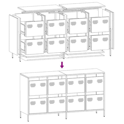 Sideboard Rosa 135x39x73,5 cm Kaltgewalzter Stahl