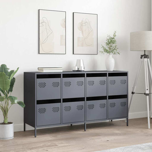 Sideboard Anthrazit 135x39x73,5 cm Kaltgewalzter Stahl