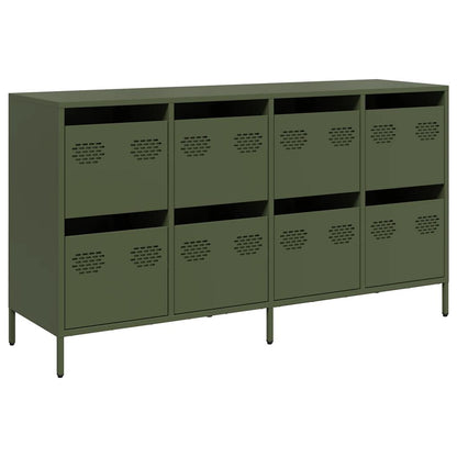 Sideboard Olivgrün 135x39x73,5 cm Kaltgewalzter Stahl