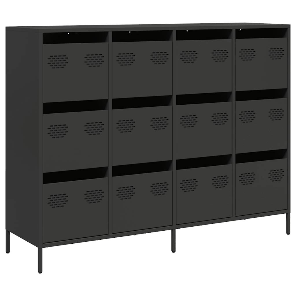 Sideboard Schwarz 135x39x103,5 cm Kaltgewalzter Stahl