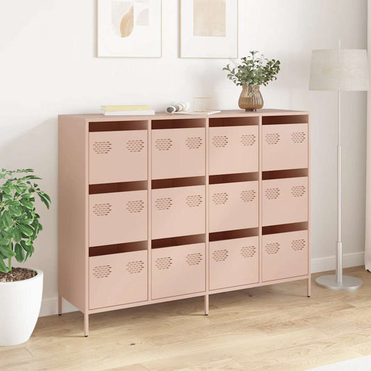 Sideboard Rosa 135x39x103,5 cm Kaltgewalzter Stahl