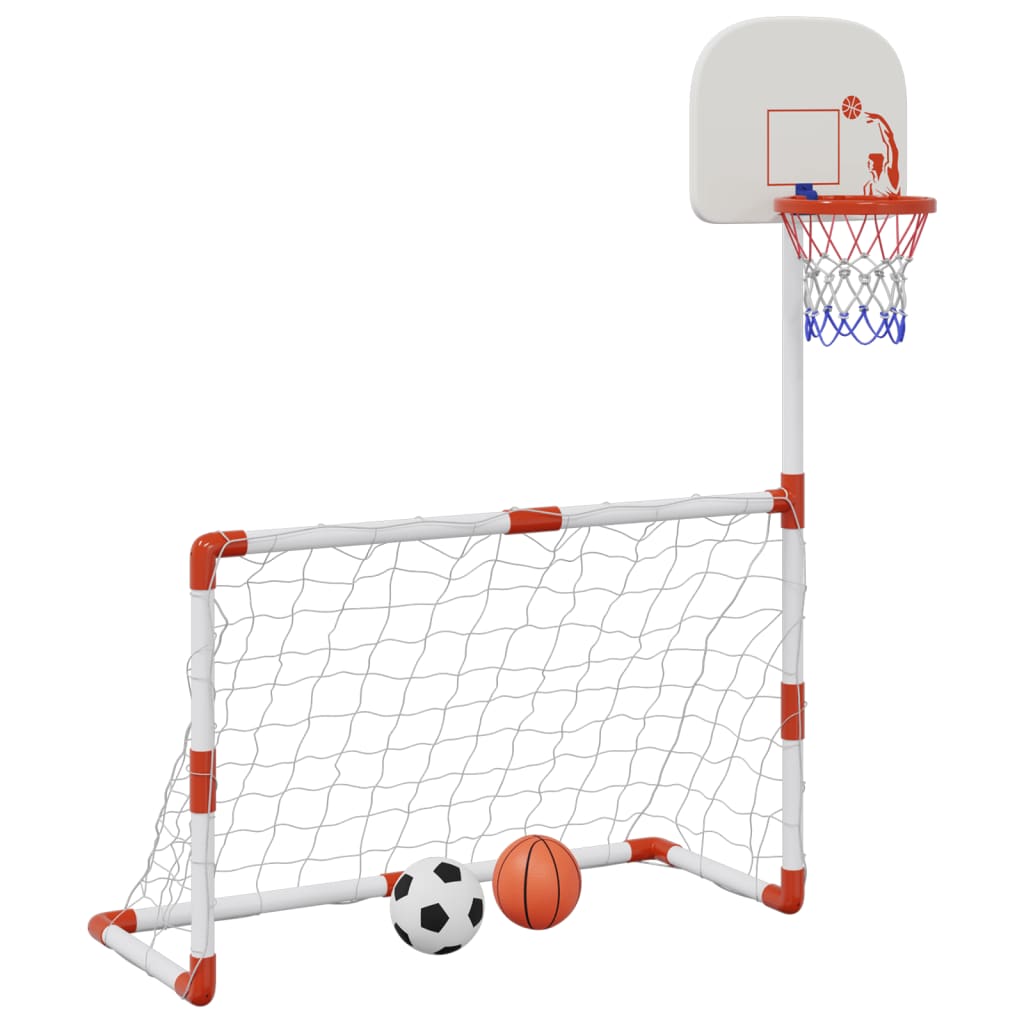 Fußball- und Basketball-Set für Kinder mit Bällen 98x50x70 cm