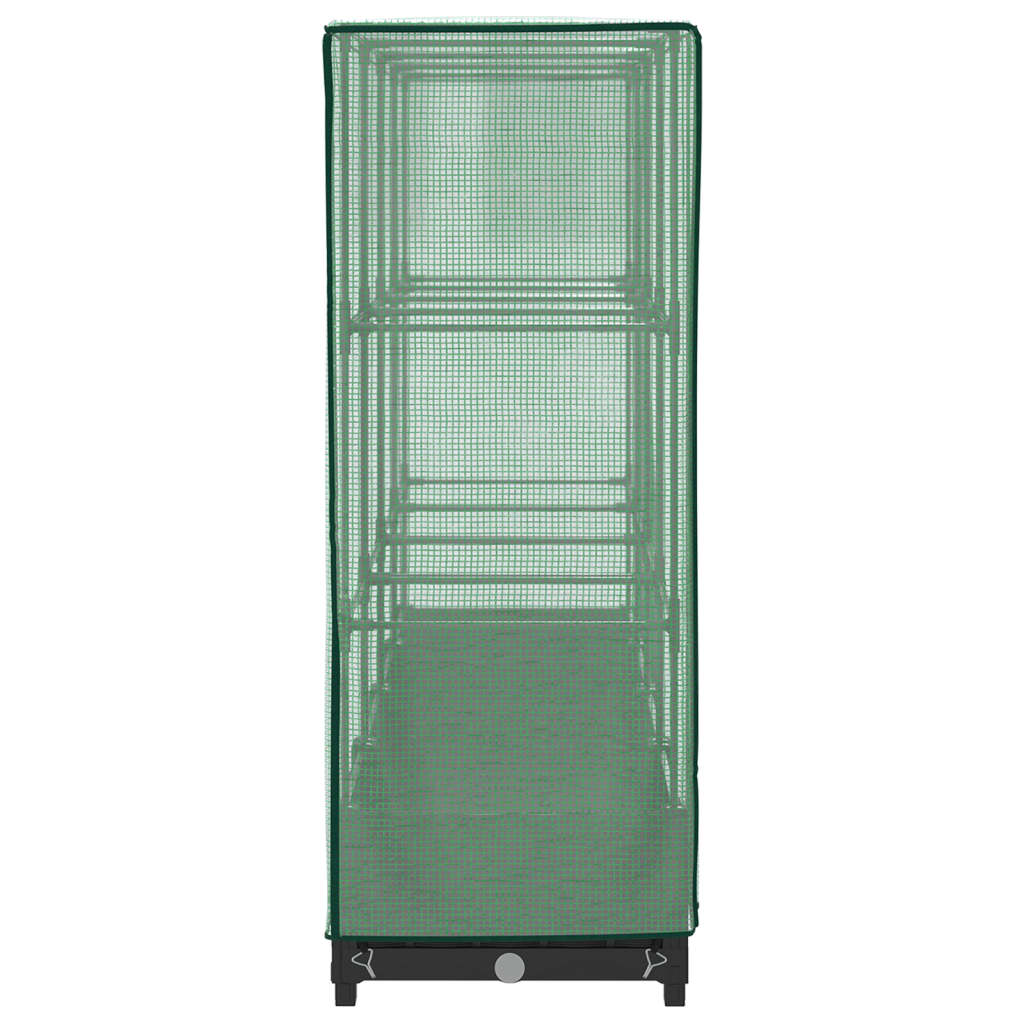 Hochbeet mit Gewächshausabdeckung Rattanoptik 160x40x123 cm