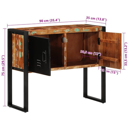 Konsolentisch Mehrfarbig 90x35x75 cm Altholz Massiv