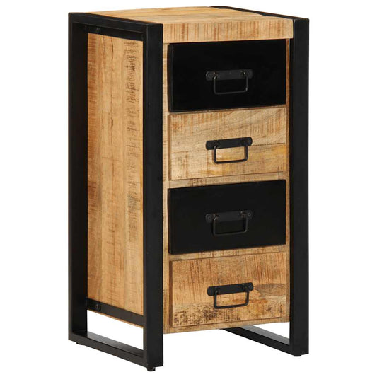 Schubladenschrank 40x40x90 cm Raues Massivholz Mango