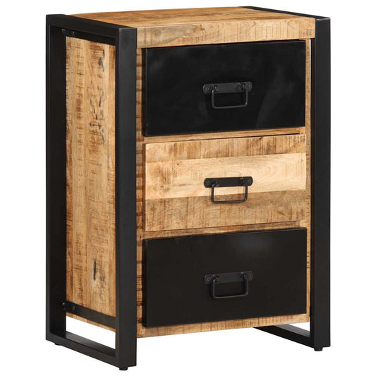 Schubladenschrank 50x35x70 cm Raues Massivholz Mango