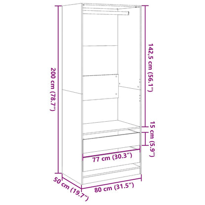 Kleiderschrank Altholz-Optik 80x50x200 cm Holzwerkstoff