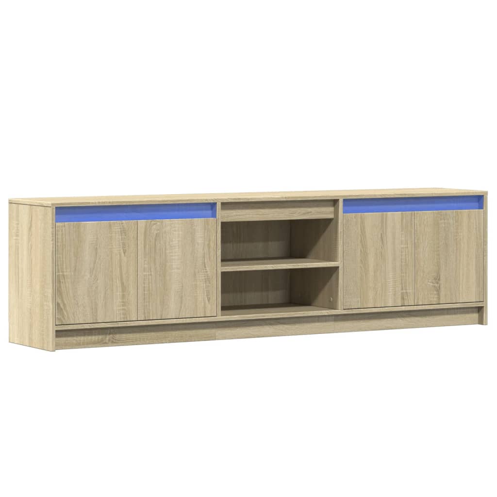 TV-Schrank mit LED-Beleuchtung Sonoma-Eiche 180x34x50 cm